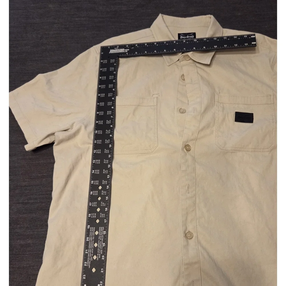 Dogg Supply Button Down‎ WorkWear Camp Shirt Mens 2XL Cement Excellent